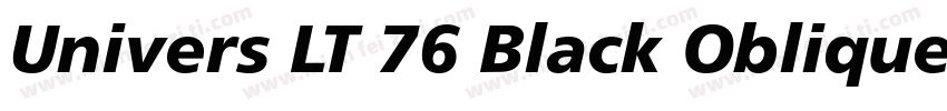 Univers LT 76 Black Oblique字体转换